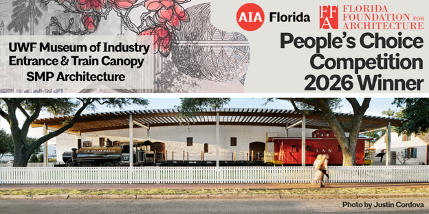2026 People's Choice Award winner, UWF Museum of Industry Entrance and Train Canopy